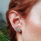 Cicada stud earrings silver
