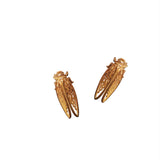 Cicada stud earrings gold
