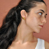 Cicada stud earrings gold