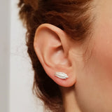 Cicada small stud earrings silver