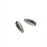 Cicada stud earrings silver