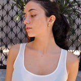 Gold non-identical Drop Earrings