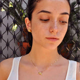 Gold non-identical Drop Earrings