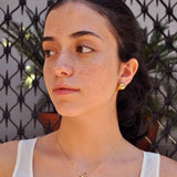 Gold non-identical Drop Earrings