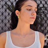 Large Double Liquid Earrings Gold