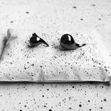 Black non-identical Drop Earrings