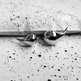 Silver non-identical Drop Earrings