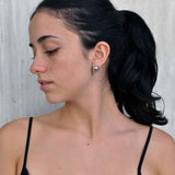 Black non-identical Drop Earrings