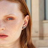 Black Drop Climber Earrings