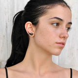 Black Drop Climber Earrings