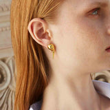 Gold Drop Earrings Long