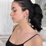 Silver Drop Earrings Long