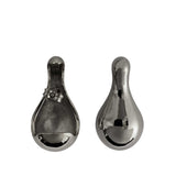 Large Double Liquid Earrings Black