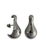 Large Double Liquid Earrings Black