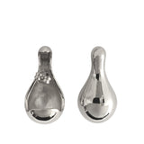Large Double Liquid Earrings Silver