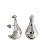 Large Double Liquid Earrings Silver