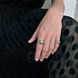 Silver Drop Ring Small