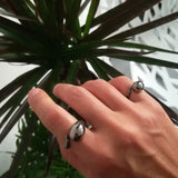 Black Drop Ring Large