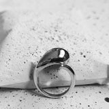Silver Drop Ring Large